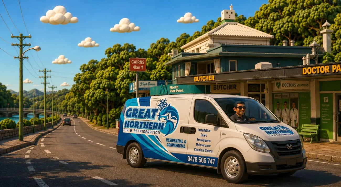 Illustration of the Great Northern van in Stratford, the business's home base